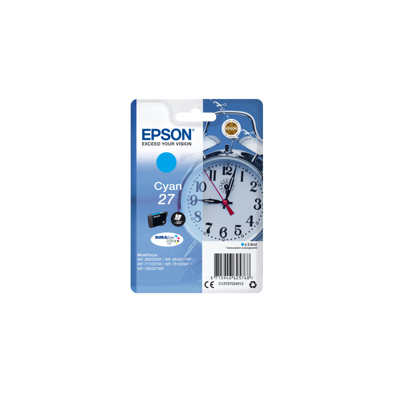 Epson Singlepack Cyan 27 DURABrite Ultra Ink