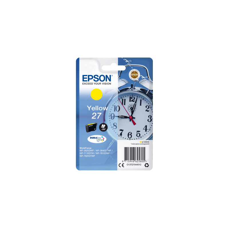 Epson Singlepack Yellow 27 DURABrite Ultra Ink