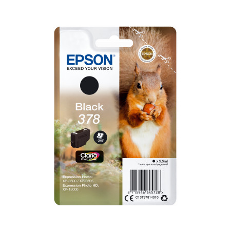 Epson Singlepack Black 378 Claria Photo HD Ink