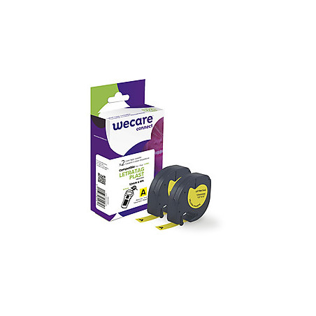WECARE ARMOR páska kompatibilná s DYMO S0721620, Black/Yellow, 2*12mm*4m