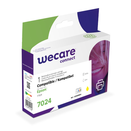 WECARE ARMOR ink kompatibilný s Epson WF4015, T70244010, 22ml, žltá / žltá