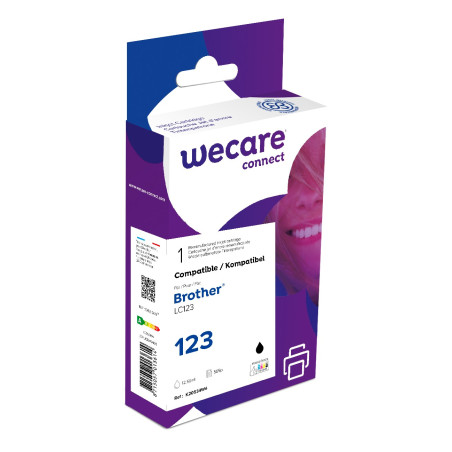 WECARE ARMOR ink kompatibilný s BROTHER LC-123BK, čierna/black
