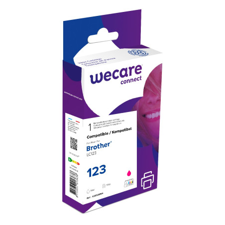 WECARE ARMOR ink kompatibilný s BROTHER LC-123M, červená/magenta