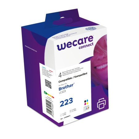 WECARE ARMOR ink sada kompatibilná s BROTHER LC-223 VAL BP, čierna/CMY