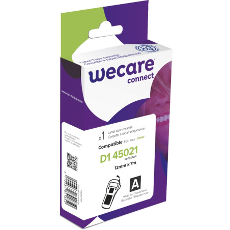 WECARE ARMOR páska kompatibilná s DYMO S0720610, White/Black, 12MM*7M