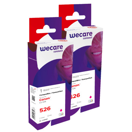 WECARE ARMOR sada ink kompatibilná s CANON CLI526M 2x10,5 ml, červená, CLI-526 M