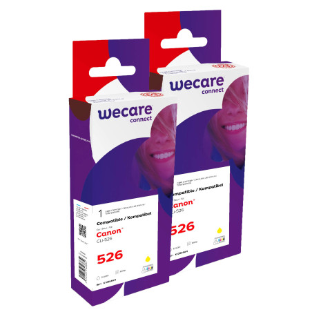 WECARE ARMOR sada ink kompatibilná s CANON CLI526Y 2x10,5 ml, žltá, CLI-526 Y
