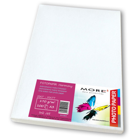 Fotopapier matný biely kompatibilný s A3, 170g/m2, kompatibilný s ink. tlač., 100 ks