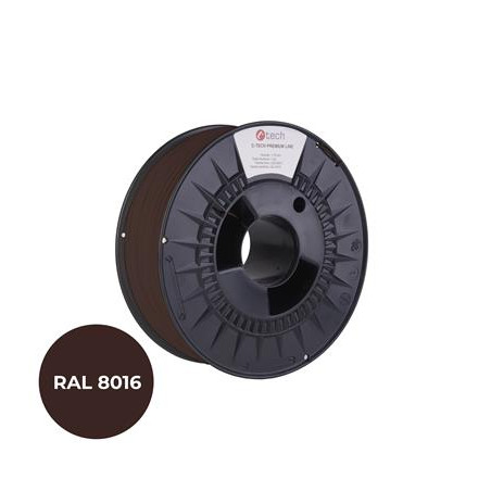 Tlačová struna (filament) C-TECH PREMIUM LINE, PETG, mahagónová hnedá, RAL8016, 1,75mm, 1kg