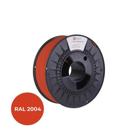 Tlačová struna (filament) C-TECH PREMIUM LINE, PETG, oranžová pravá, RAL2004, 1,75 mm, 1kg