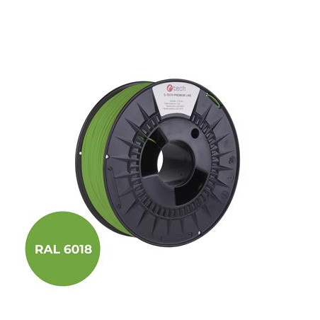 Tlačová struna (filament) C-TECH PREMIUM LINE, PETG, zelenožltá, RAL6018, 1,75mm, 1kg