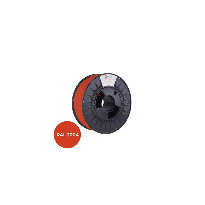 Tlačová struna (filament) C-TECH PREMIUM LINE, PLA, oranžová pravá, RAL2004, 1,75 mm, 1kg