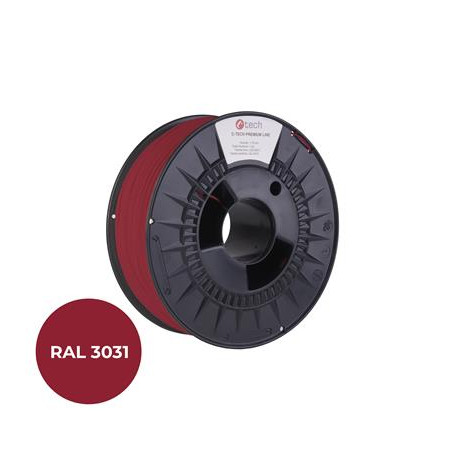 Tlačová struna (filament) C-TECH PREMIUM LINE, PLA, orientálna červená, RAL3031, 1,75mm, 1kg