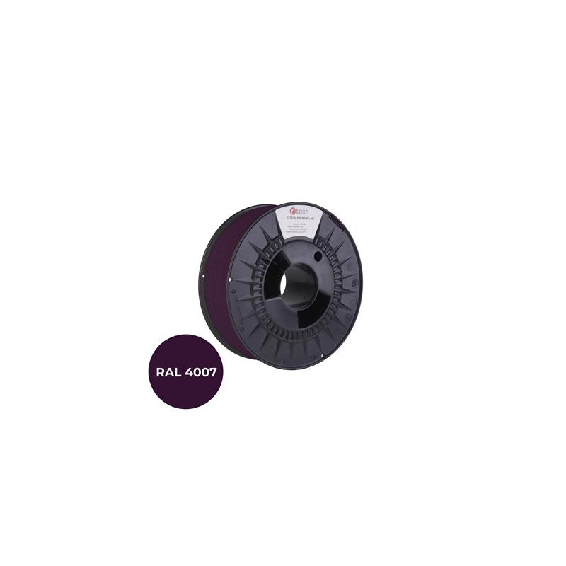 Tlačová struna (filament) C-TECH PREMIUM LINE, PLA, purpurová fialková, RAL4007, 1,75mm, 1kg