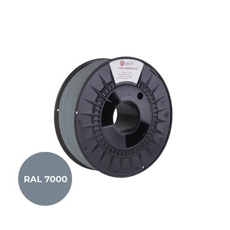 Tlačová struna (filament) C-TECH PREMIUM LINE, PLA, veverčie šedá, RAL7000, 1,75mm, 1kg