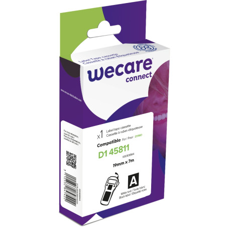WECARE ARMOR páska kompatibilná s DYMO S0720910, White/Black, 19MM*7M