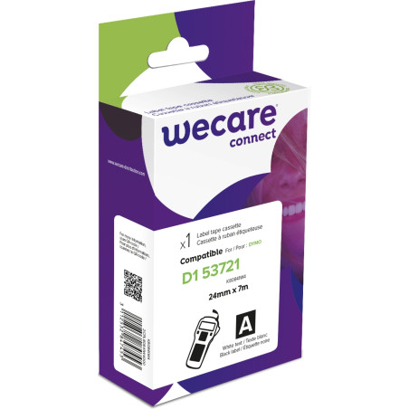WECARE ARMOR páska kompatibilná s DYMO S0721010, White/Black, 24MM*7M