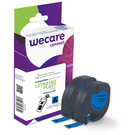 WECARE ARMOR páska 2ks kompatibilná s DYMO S0721650, Black/Blue, 12MM*4M
