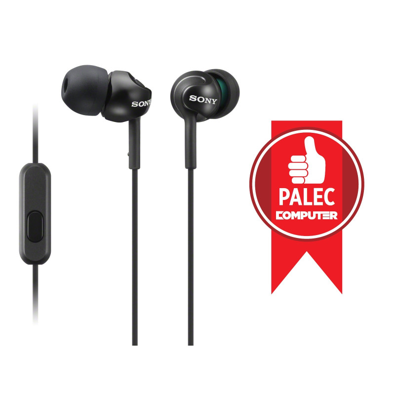 SONY slúchadlá MDR-EX110AP, handsfree, čierne