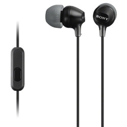 SONY slúchadlá MDR-EX15AP, handsfree, čierne