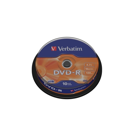 VERBATIM DVD-R(10-Pack)Spindl/MattSlvr/16x/4.7GB