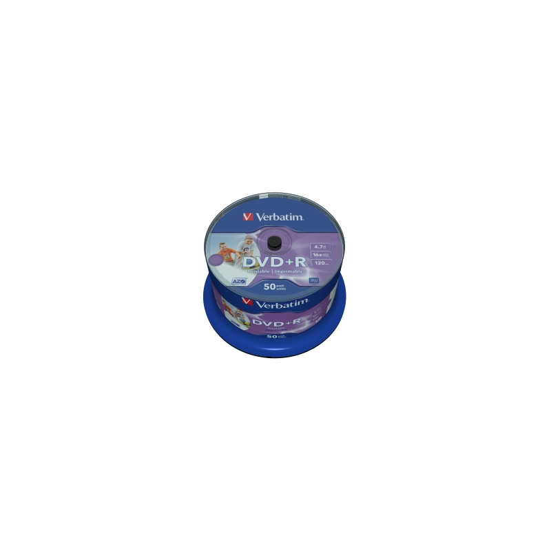 VERBATIM DVD+R (50-Pack) Cake/Print/16x/4.7GB/NoID