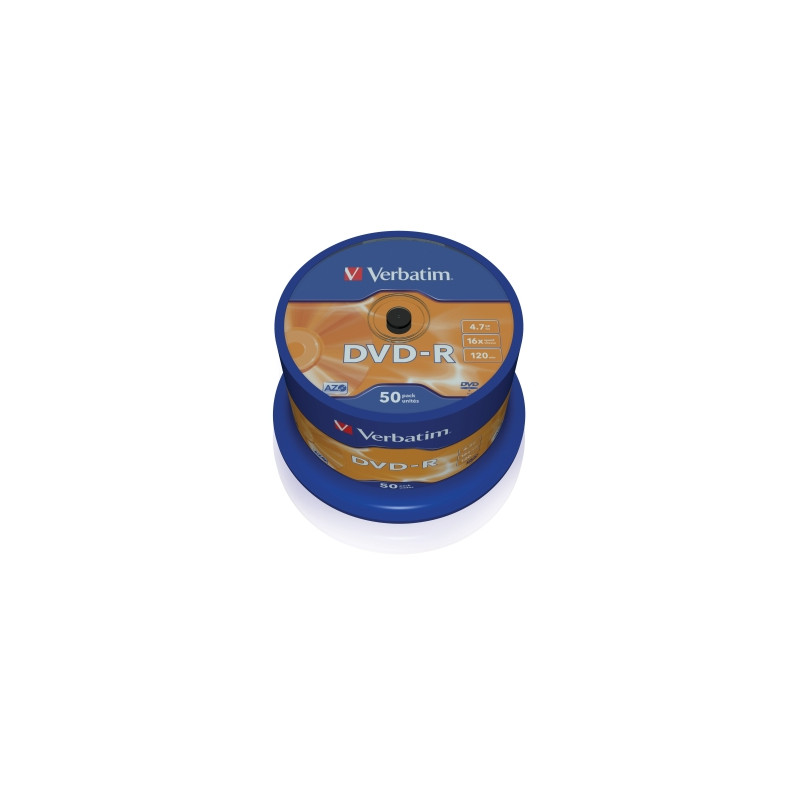 VERBATIM DVD-R(50-Pack)Spindl/MattSlvr/16x/4.7GB