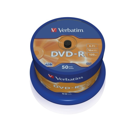 VERBATIM DVD-R(50-Pack)Spindl/MattSlvr/16x/4.7GB
