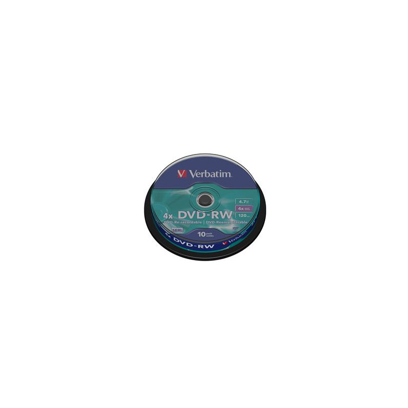 VERBATIM DVD-RW(10-Pack)Spindle4x/DLP/4.7GB