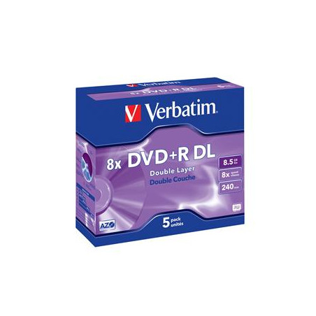 VERBATIM DVD+R(5-bal)DoubleLayer/Jewel/8x/8,5GB