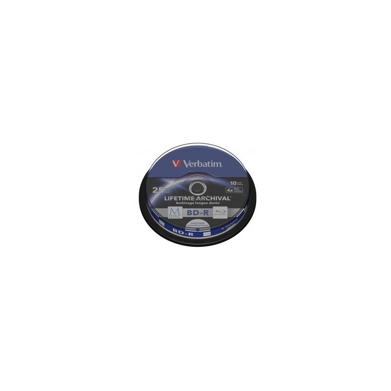 VERBATIM Blu-ray BD-R M-Disc 25 GB 4x Printable, 10-cake