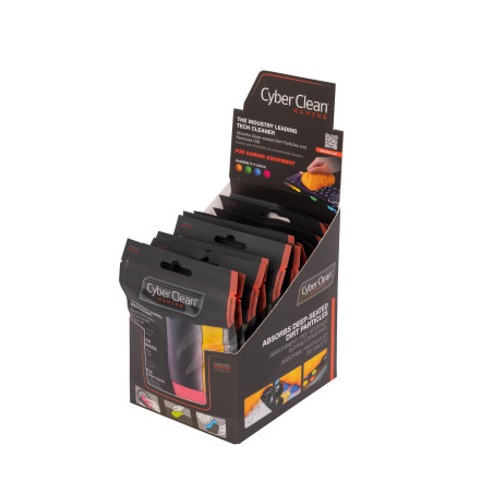 CYBERCLEAN Gaming Zip Bag 80g DISPLAY (12PCS - 3Pcs Blue + 3pcs Orange + 3pcs Green + 3pcs Pink)