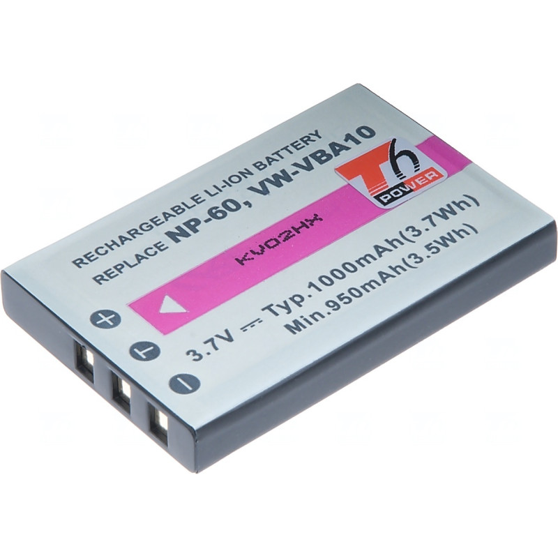 Batéria T6 Power NP-60, KLIC-5000, NP-30, LI-20B, A1812A, L1812A, L1812B, 1000mAh, 3,7Wh