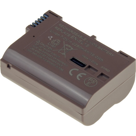 Batéria T6 Power pre Nikon EN-EL15, EN-EL15a, EN-EL15e, EN-EL15b, 2280mAh, 16Wh, USB-C