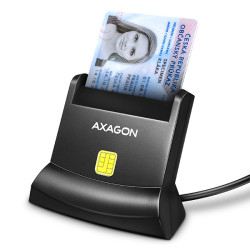 AXAGON CRE-SM4N, USB-A čítačka kontaktných kariet Smart Card (eObčanka), stojanková, kábel 1.3 m