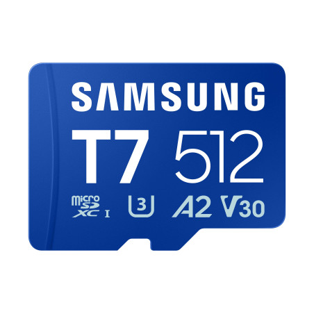 Samsung T7/Micro SDXC/512GB/UHS-I U3 / Class 10/Modrá