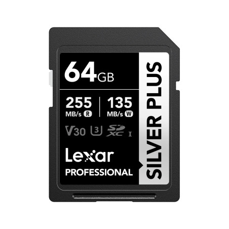Lexar 64GB Pro SILVER PLUS SDXC C10 V30 U3