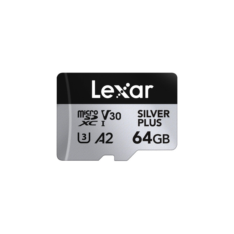 Lexar 64 GB H-P Silver Plus microSDHC s adp C10 A2