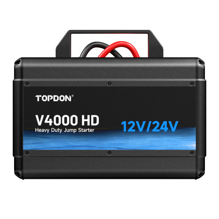 TOPDON Car Jump Starter V4000 HD/3000A (24V)/4000A (12V)/24000mAh/16l benzín/16l diesel/ LED svetlo |