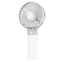 Platinet PRDF6107 vreckový ventilátor 10 cm, funkcia powerbanky 4000 mAh, biela-šedá
