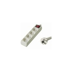 Predlžovací prívod 230V, 3m, 4 zásuvky + vypínač