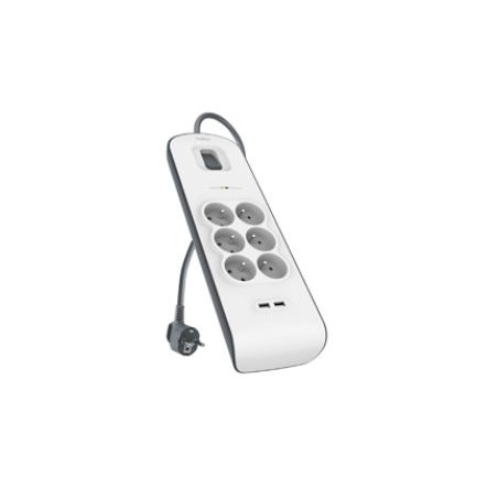 BELKIN SurgeStrip prep.ochrana, 6 zásuviek, 650J, 2USB