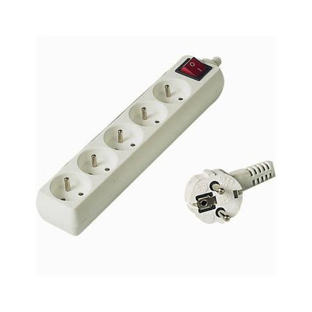 Predlžovací prívod 230V, 10m, 5 zásuviek + vypínač