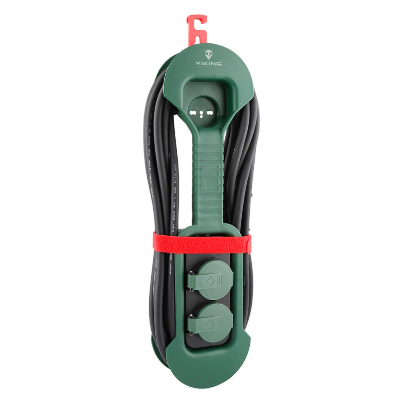 Predlžovací kábel so zásuvkami Viking R280/Output: 2xAC/IP44/vonkajšie použitie/8m kábel