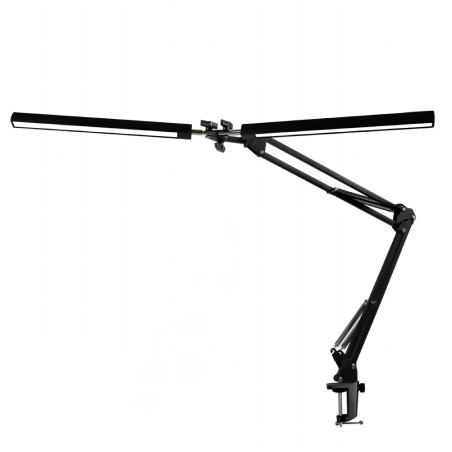 Platinet PDLD20 stolná LED lampa Flexy 20W stmievateľná s klipom, 2 ramená, čierna