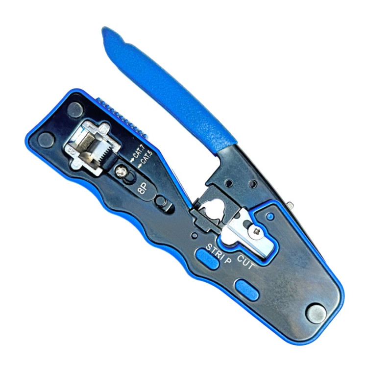 W-Star Krimpovacie kliešte RJ45 EZ WS7318R profesionálne kliešte Cat7, Cat6, Cat5, STP