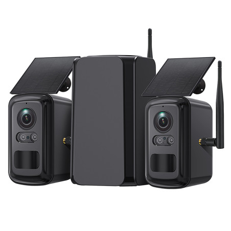 Set solárnych kamier Viking HUB S02/8000 mAh/ mobilné aplikácie/ outdoor