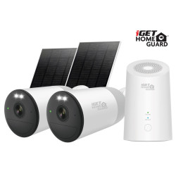 iGET HGWNK108402S - kamerový batériový 2K Wi-Fi set, 10CH NVR + 2x kamera so solár. panelom, 9000mAh