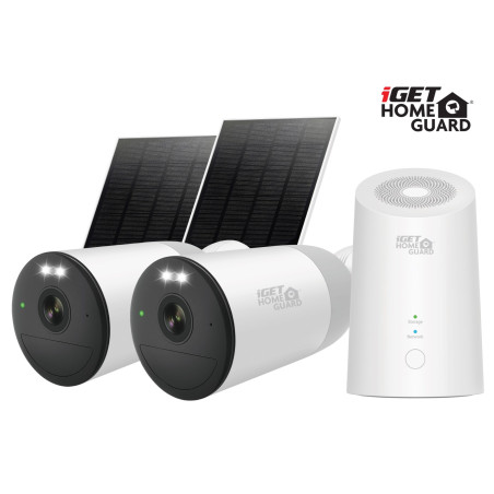iGET HGWNK108402S - kamerový batériový 2K Wi-Fi set, 10CH NVR + 2x kamera so solár. panelom, 9000mAh