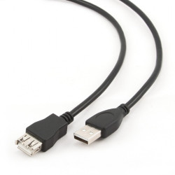 Kabel USB A-A 3m 2.0 predlžovací HQ Black